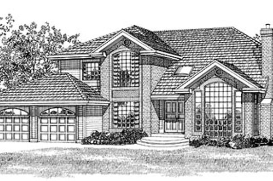 Exterior - Front Elevation for Traditional House Plan #47-299 - 3 bed, 3 bath