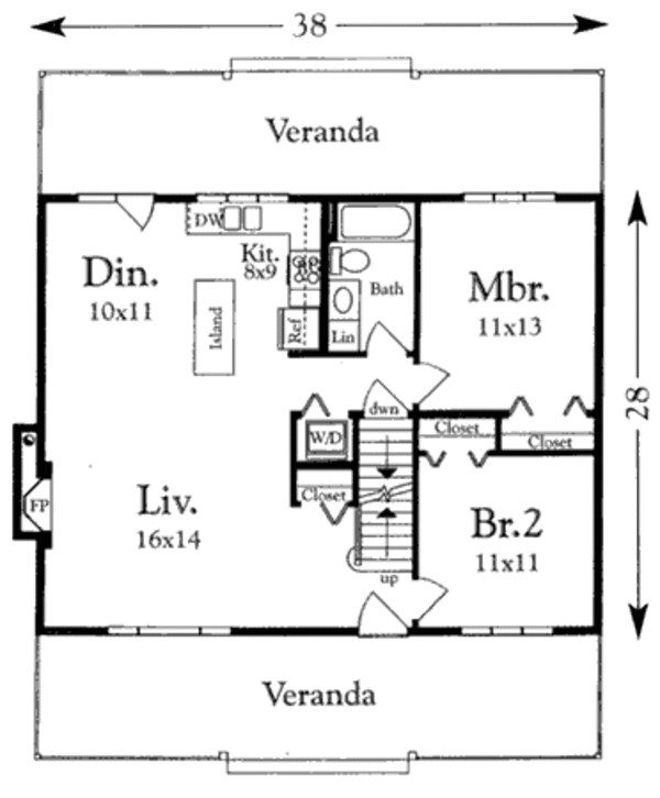 Cottage Floor Plan - Main Floor Plan #409-1113