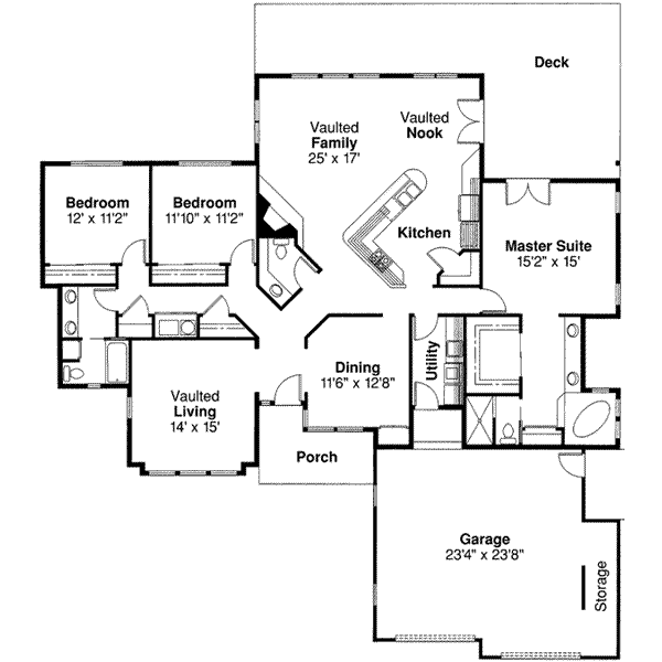 House Design - Floor Plan - Main Floor Plan #124-101