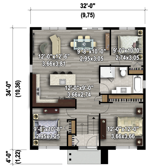Contemporary Floor Plan - Main Floor Plan #25-4326