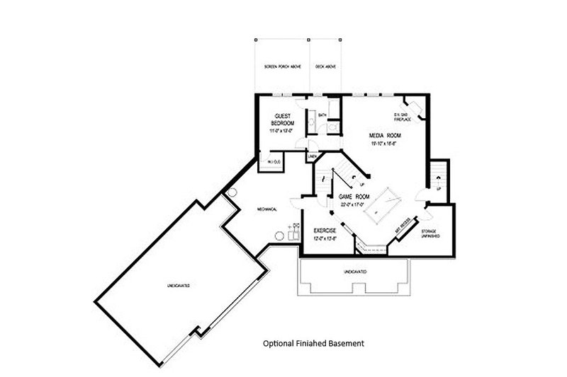 Architectural House Design - Floor Plan - Lower Floor for Traditional House Plan #56-596 - 5 bed, 4.5 bath