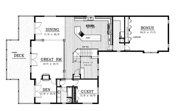 Craftsman Floor Plan - Upper Floor Plan #100-203