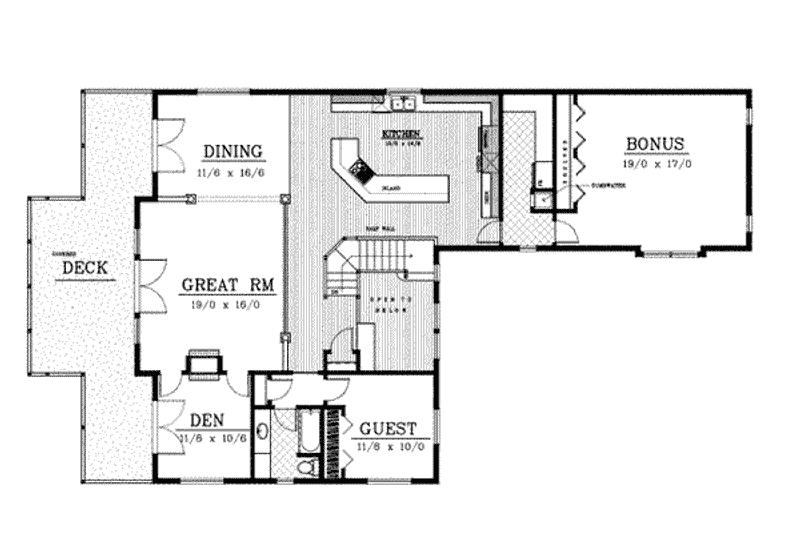 Architectural House Design - Floor Plan - Upper Floor for Craftsman House Plan #100-203 - 4 bed, 3.5 bath