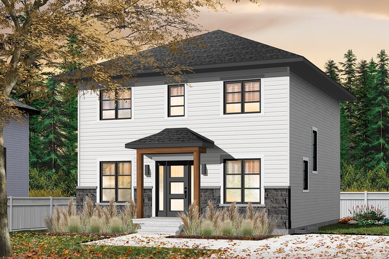 House Blueprint - Exterior - Front Elevation 3 for Traditional House Plan #23-2703 - 4 bed, 1.5 bath