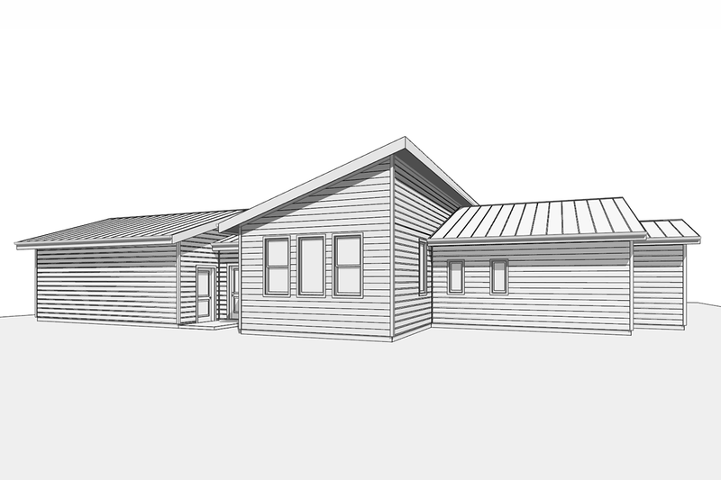 Dream House Plan - Exterior - Rear Elevation 1 for Modern House Plan #1099-22 - 3 bed, 2.5 bath