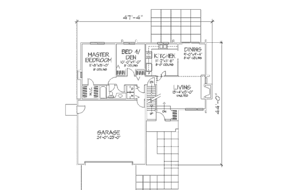 Floor Plan - Main Floor for Traditional House Plan #320-302 - 4 bed, 2 bath