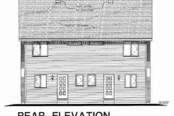 Exterior - Rear Elevation for Traditional House Plan #18-2003 - 3 bed, 3 bath