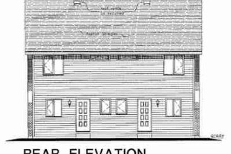 House Blueprint - Exterior - Rear Elevation for Traditional House Plan #18-2003 - 3 bed, 3 bath