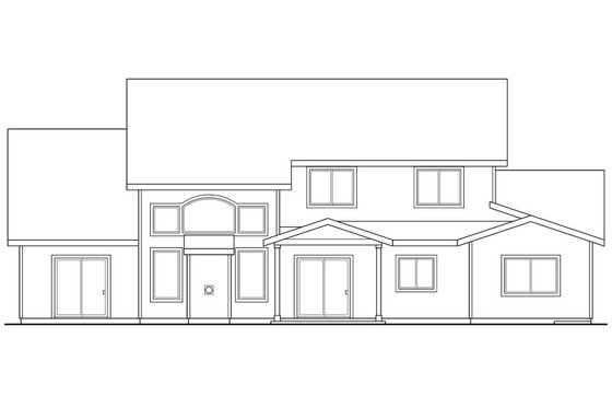 Exterior - Rear Elevation for Craftsman House Plan #124-819 - 4 bed, 3.5 bath