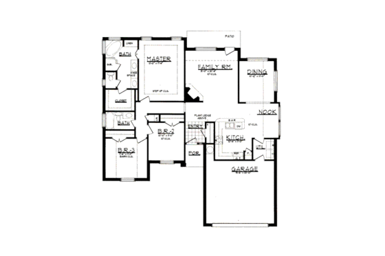 Floor Plan - Main Floor for Country House Plan #62-148 - 3 bed, 2.5 bath