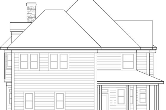 Exterior - Rear Elevation for Victorian House Plan #410-3612 - 4 bed, 4.5 bath