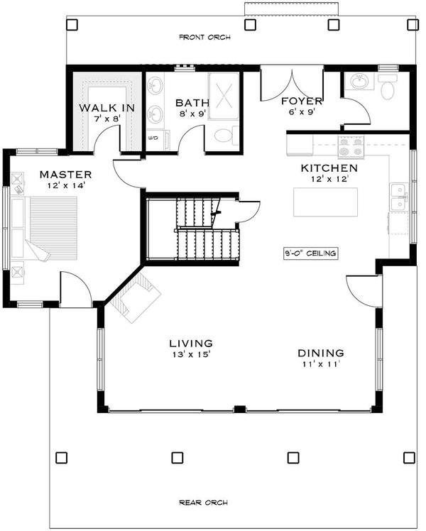 Cabin Floor Plan - Main Floor Plan #1101-57