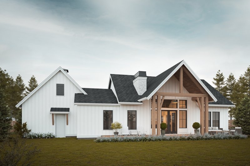 House Blueprint - Exterior - Rear Elevation for Farmhouse House Plan #1114-74 - 3 bed, 2 bath