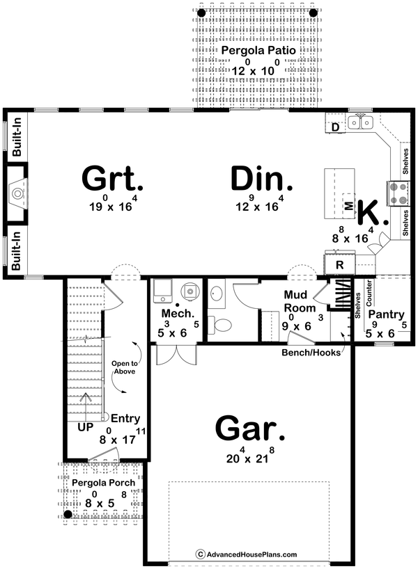 House Blueprint - Mediterranean Floor Plan - Main Floor Plan #455-601