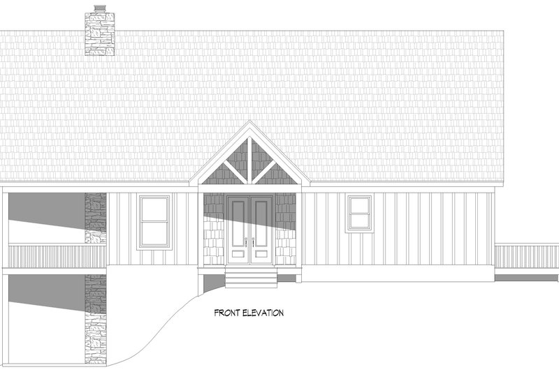 House Design - Exterior - Front Elevation 3 for Country House Plan #932-1239 - 2 bed, 2.5 bath