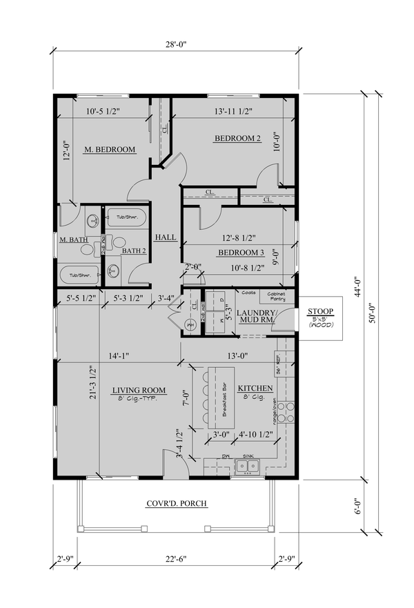 Dream House Plan - Bungalow Floor Plan - Main Floor Plan #123-124