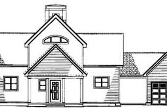 Exterior - Rear Elevation for Traditional House Plan #17-2276 - 2 bed, 2 bath