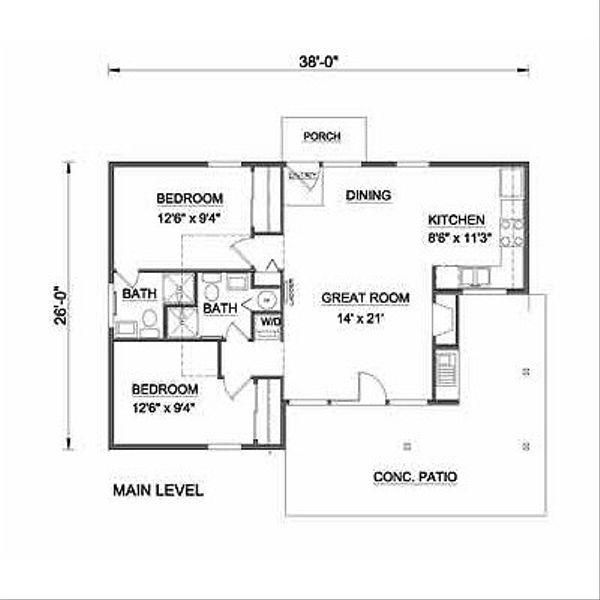 Farmhouse Floor Plan - Main Floor Plan #116-230