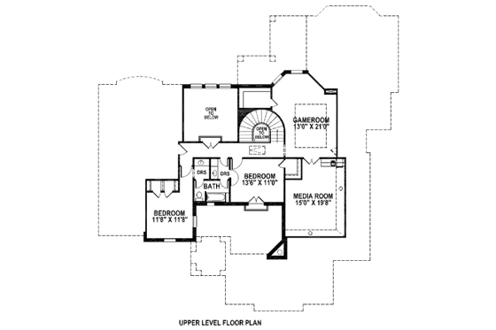 Floor Plan - Upper Floor for European House Plan #141-259 - 4 bed, 3.5 bath