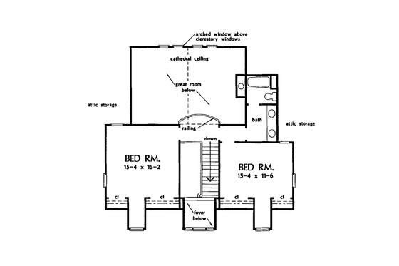 Floor Plan - Upper Floor for Country House Plan #929-22 - 4 bed, 3.5 bath