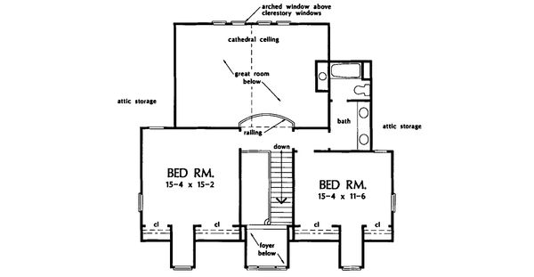 Architectural House Design - Country Floor Plan - Upper Floor Plan #929-22