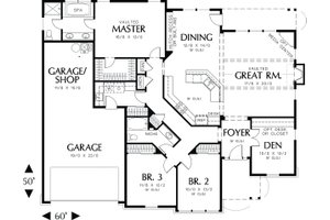 Craftsman style house plan, floor plan