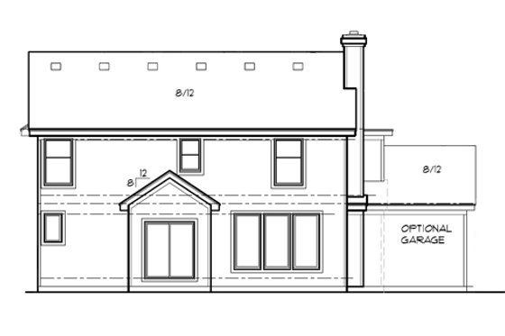 Exterior - Rear Elevation for Traditional House Plan #67-164 - 4 bed, 3 bath