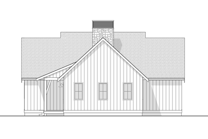 House Blueprint - Exterior - Rear Elevation 1 for Cabin House Plan #1114-40 - 2 bed, 1 bath