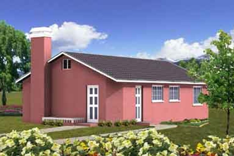 House Blueprint - Adobe / Southwestern Exterior - Front Elevation Plan #1-122