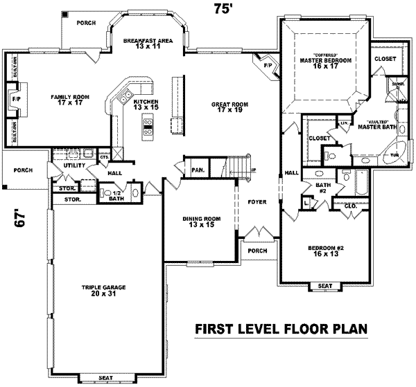 European Floor Plan - Main Floor Plan #81-1292
