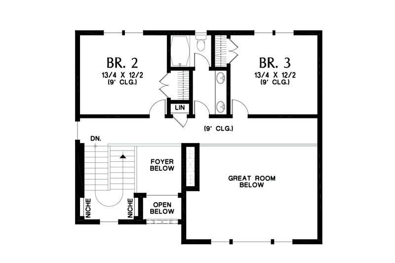 Architectural House Design - Floor Plan - Upper Floor for Contemporary House Plan #48-680 - 3 bed, 2.5 bath