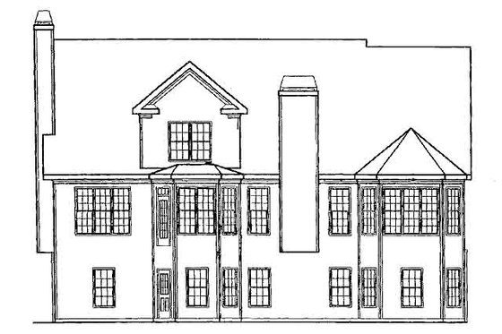 Exterior - Rear Elevation for Country House Plan #927-16 - 4 bed, 3.5 bath