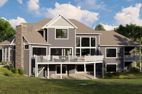 Exterior - Rear Elevation for Craftsman House Plan #1064-120 - 5 bed, 3.5 bath