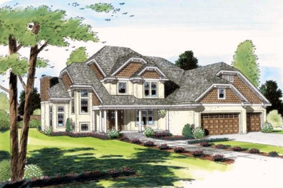 Exterior - Front Elevation for Traditional House Plan #312-551 - 4 bed, 3 bath