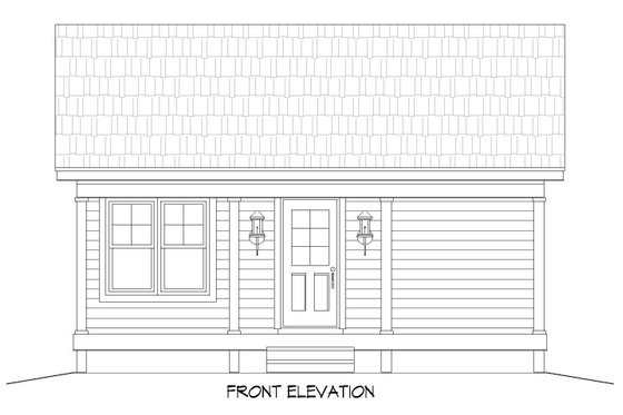 Exterior - Front Elevation 3 for Traditional House Plan #932-101 - 1 bed, 1 bath