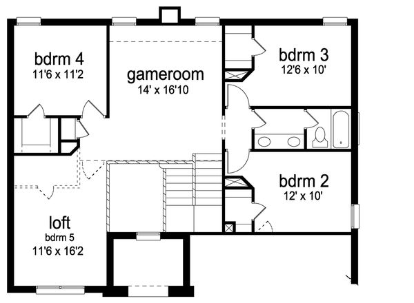 European Floor Plan - Upper Floor Plan #84-630