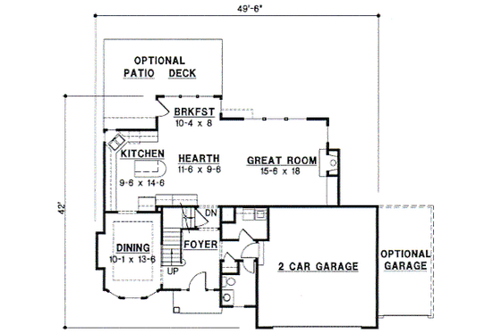 Floor Plan - Main Floor for Traditional House Plan #67-501 - 4 bed, 3.5 bath
