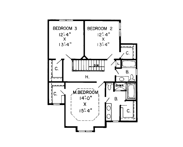 Country Floor Plan - Upper Floor Plan #312-451