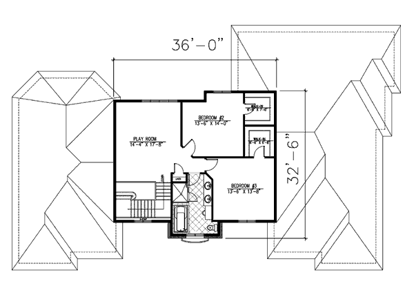 European Floor Plan - Upper Floor Plan #138-251