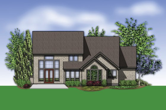 Exterior - Rear Elevation for Craftsman House Plan #48-632 - 5 bed, 2.5 bath