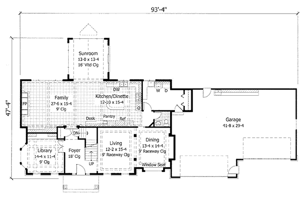 Colonial Floor Plan - Main Floor Plan #51-161