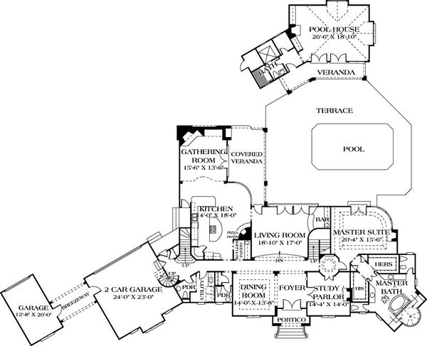 European Floor Plan - Main Floor Plan #453-46