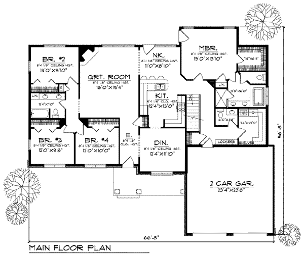 Home Plan - Ranch Floor Plan - Main Floor Plan #70-790