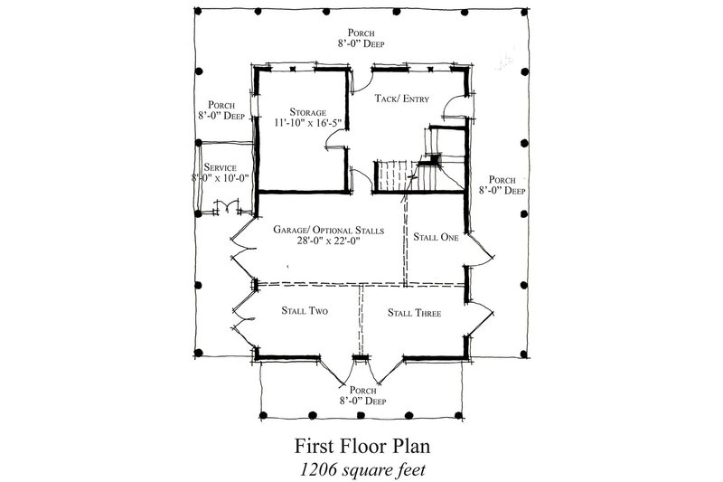 Country Style House Plan - 2 Beds 2 Baths 1150 Sq/Ft Plan #464-16 ...