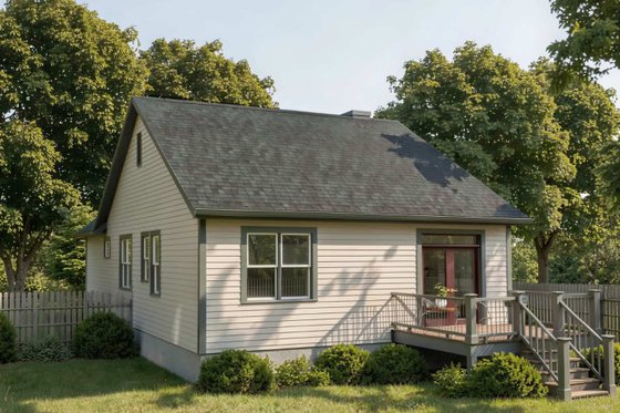 Exterior - Rear Elevation for Bungalow House Plan #79-159 - 3 bed, 2 bath