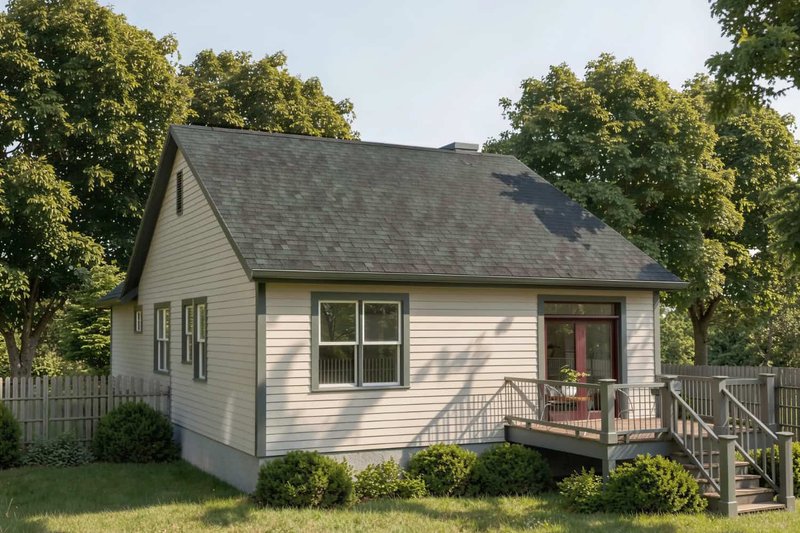 House Design - Exterior - Rear Elevation for Bungalow House Plan #79-159 - 3 bed, 2 bath