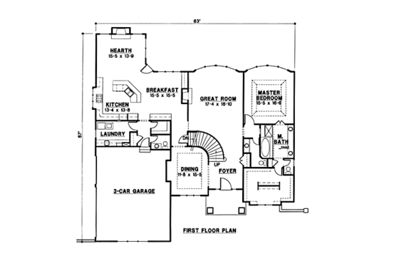 Floor Plan - Main Floor House Plan #67-162 - 4 bed, 4 bath