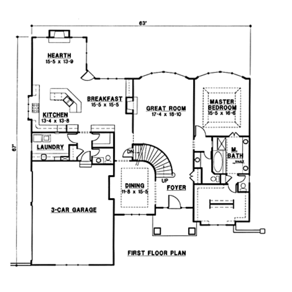 Floor Plan - Main Floor Plan #67-162