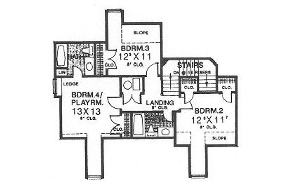 Floor Plan - Upper Floor for Traditional House Plan #310-621 - 4 bed, 3.5 bath