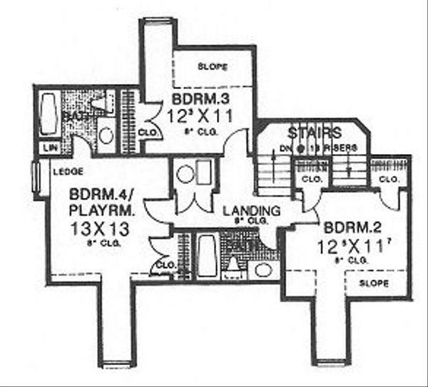 Traditional Floor Plan - Upper Floor Plan #310-621